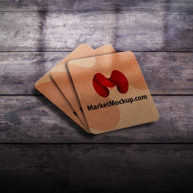 موکاپ کارت ویزیت مربع لمینت و با ویژگی تغییر قالب کارت