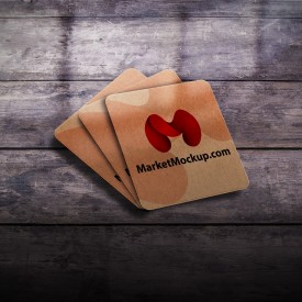 موکاپ کارت ویزیت مربع لمینت و با ویژگی تغییر قالب کارت