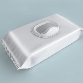 موکاپ دستمال مرطوب بچه با درب پلاستیکی
