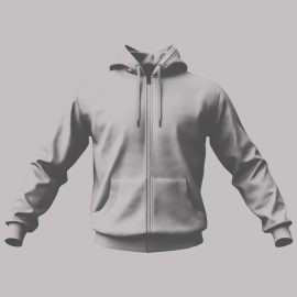 موکاپ سوییشرت زیپی کلاه دار در دو نمای مختلف